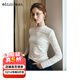 Olrain歐芮兒小高領(lǐng)套頭蕾絲長(cháng)袖打底衫女裝秋季2025新款修身氣質(zhì)上衣 杏色 XL