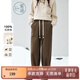 紫涵（ZIHAN）紫涵高腰抽繩哈倫褲女2024年冬季新款寬松顯瘦保暖休閑褲子蘿卜褲 山霧綠 XL