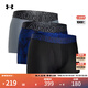 安德瑪（UNDERARMOUR）春夏Tech Boxerjock男子3英寸印花運(yùn)動(dòng)休閑內(nèi)褲-3條裝1387419 皇室藍(lán)400 XL