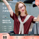 三彩【匹馬棉】2025秋季新款純棉T恤圓領(lǐng)正肩短袖上衣簡(jiǎn)約Z 安可拉紅 M 160/84A