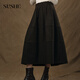 束皙SUSHE 變奏曲 赫本風(fēng) 重磅羊毛結構感半身裙松緊腰大擺傘裙女