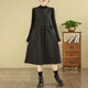 夏典素訂女王（SE.PSTP）復古風(fēng)毛呢長(cháng)款背心裙女秋季休閑百搭馬甲裙顯瘦無(wú)袖連衣裙 黑灰色 L 建議110-125斤