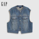 蓋璞女裝2025秋季新款水洗牛仔馬甲寬松簡(jiǎn)約百搭可疊穿背心834113