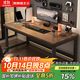 新顏值主義電腦桌電競桌實(shí)木書(shū)桌家用臺式辦公桌學(xué)習桌寫(xiě)字桌工作臺長(cháng)條桌子 120*60CM【40MM碳鋼腿】胡桃色