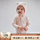 OAK FAMILY新品秋冬爬服新生嬰兒長(cháng)袖羊毛包屁衣寶寶護肚褲打底衫 蜜桃粉-包屁衣 80cm