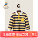 Classic Teddy男童T恤童裝兒童Polo衫中小童打底衫寶寶洋氣衣服新秋款 亮色口袋小熊黃咖條 120