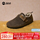 快樂(lè )瑪麗（J&M）勃肯鞋女2025冬季新款毛毛鞋舒適毛絨單鞋保暖平底加絨女鞋棉鞋 咖啡色 【冬季款/革面】加絨款 37
