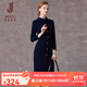 經(jīng)典故事（JANE STORY）法式長(cháng)袖襯衫連衣裙女春秋2025新款高端配風(fēng)衣長(cháng)裙氣質(zhì)收腰襯衣裙 深藍色 2XL