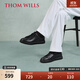 THOM WILLS男士休閑皮鞋男冬季全牛皮板鞋男黑色英倫平底小黑鞋 黑色G073-1 41 /7.5碼