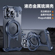 派凡【液態(tài)金屬殼】適用蘋(píng)果iPhone15promax手機殼無(wú)邊框異形骨架鏤空散熱外殼帶旋轉磁吸支架新款防摔 藍色【鏤空散熱/裸機手感/帶旋轉磁吸支架】 iPhone 15 Pro max