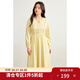 獨束大碼女裝法式慵懶感連衣裙兩件套2025春優(yōu)雅氣質(zhì)馬甲連衣裙套 麥稈黃（連衣裙） 2XL (尺碼：4)