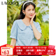 LAGOGO淺藍色娃娃領(lǐng)襯衫女拉谷谷春夏新款設計感小眾甜美短袖上衣 淺藍色（N8） S 155/36