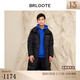 巴魯特（Brloote）鵝絨服男繡花中長款休閑舒適保暖羽絨服冬裝 黑色 180/100A
