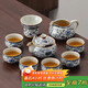 尚言坊汝窯功夫茶具整套家用高檔陶瓷泡茶茶杯茶壺具全套裝中秋節禮物