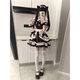 閃動(dòng)少女（SHANDONGSHAONV）洛麗塔Lolita日系黑粉女仆裝少女貓咪可愛(ài)重工動(dòng)漫連衣裙lo蘿莉塔 黑粉 S 70~95斤