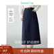茵曼（INMAN）2025秋冬女裝新款復古通勤開(kāi)叉半身裙女百搭舒適全棉中長(cháng)A字裙子 深藍色 -18518172 S