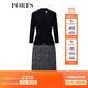 PORTS寶姿秋冬新品女裝中袖中長(cháng)連衣裙YLL8D186KFP035 黑色印花 S (4)