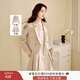 香影休閑西裝套裝女2025秋季新款高級(jí)感小西服短外套jk短裙兩件套 米色 M