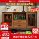 果真現(xiàn)代簡(jiǎn)約烏金木實(shí)木餐邊柜北歐客廳茶水柜邊柜儲(chǔ)物柜一體靠墻 吉祥如意烏金木【1.4米餐邊柜】