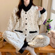 曼妮朵月子服冬季加厚保暖夾棉孕婦睡衣產(chǎn)后坐月子家居服產(chǎn)婦哺乳月子服 YB2900【帶胸墊側開(kāi)口輔乳】 XL碼建議體重130-150斤