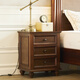 棲美墅美式簡(jiǎn)約床頭柜鄉村核桃木全實(shí)木床頭柜臥室簡(jiǎn)約現代床頭柜三抽屜 【進(jìn)口核桃木】胡桃色