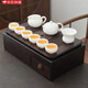 聚晟日式白瓷紫砂功夫茶具茶杯套裝茶盤(pán)多功能收納盒大號茶臺家用茶托 茶盒+10頭羊脂玉西施