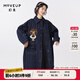 幻走（MOVEUP）冬季新款.FUN系列翻領(lǐng)大口袋動(dòng)物繡花設計師寬松牛仔外套女 牛仔藍 L
