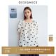 迪賽尼斯（DESIGNICE）2024年夏季新款通勤風(fēng)寬松甜美氣質(zhì)泡泡袖方領(lǐng)雪紡衫女 黑色 L
