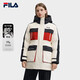 FILA 斐樂(lè )官方楊冪同款女士中長(cháng)款羽絨服2025冬休閑拼色連帽保暖外套