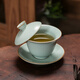 夏至南閣天青色汝窯懸停蓋碗家用單個(gè)泡茶碗汝瓷冰裂紋三才杯功夫茶具套裝 汝窯懸停蓋碗145ml-天青