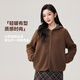 雪中飛（SNOWFLYING）連帽外套女2025秋冬加厚新款仿羊羔絨搖粒絨上衣 咖啡色 S