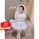LENAKIDS【白月光系列超仙在逃公主婚紗裙】高定女寶25030608 白月光婚紗裙+蝴蝶結拖尾 120 碼(身高115-125cm)