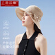 上海故事帽子女士春夏季防曬漁夫帽簡(jiǎn)約太陽(yáng)帽透氣便攜可折疊遮陽(yáng)帽 卡其