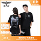BOY LONDON【煙花】潮牌短袖秋季燙鉆翅膀印花時(shí)尚寬松T恤N01005 黑色 S