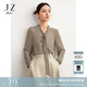 玖姿（JUZUI）商場(chǎng)同款復(fù)古通勤印花短袖上衣女秋款JWDQ80307 花銀灰 S