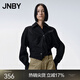 JNBY/江南布衣秋冬襯衫純棉簡(jiǎn)約不規則開(kāi)襟寬松長(cháng)袖休閑5N8210760 001/本黑 XS