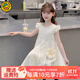 G.DUCKKIDS小黃鴨童裝女童連衣裙夏季2025新款中大童公主裙夏天女孩洋氣裙子 米白色送包包 110 【建議4-5歲】