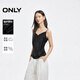 ONLY夏季時(shí)尚辣妹風(fēng)V領(lǐng)垂感修身吊帶雪紡衫女|1242WS004 E39 俊黑色 S (160) 80A