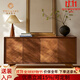 圖帝圣彼（TOTISTPE）中古實(shí)木餐邊柜客廳靠墻儲物現代簡(jiǎn)約小戶(hù)型復古胡桃色入戶(hù)玄關(guān)柜 實(shí)木臺面 140x40x80cm