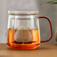 雅集耐熱玻璃茶杯茶水分離泡茶杯辦公室茶道喝茶杯子一葉菩提杯500ml