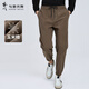 與狼共舞【玉米格】松緊休閑褲男2025秋季新款肌理感男士彈力錐型長(cháng)褲4008 咖啡303 XL (180)