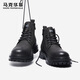 馬克華菲馬丁靴男士2025秋冬季棉鞋黑色高幫秋冬靴子男款 灰黑 41