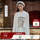 Teenie Weenie小熊女裝長(cháng)袖T恤2025夏季新款甜美清新田園印花上衣 象牙白 M