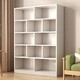 乾廷實(shí)木書(shū)架書(shū)柜書(shū)包收納置物架2025新款立式落地一體靠墻簡(jiǎn)易書(shū)架 【五層】暖白色120*24*180 自己安裝