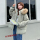 青少女派克羽絨服中學(xué)生女生東北秋冬款女裝初中高中新款外套冬季小個(gè)子短款 綠色 M(建議110-130斤)