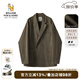 William fox&sons威廉?？怂狗瞒淦そq小西服男輕商務(wù)復古寬松易打理便西休閑西裝男 咖色(雙排扣） XL /52