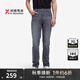 勁霸男裝春夏順滑直筒牛仔褲寬松長(zhǎng)褲BQRE2342 雅灰（修身版） 35