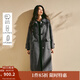 茵曼2025秋冬女裝新款羊駝毛桑蠶絲牛角扣雙面呢大衣長(cháng)款毛呢外套 深灰色 M 163-167cm /111-120斤