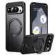 創(chuàng)殼帥 【360°旋轉(zhuǎn)磁吸支架】谷歌pixel9pro XL手機(jī)殼GooglePixel9保護(hù)套膚感透明磨砂支點(diǎn)防摔男女新款 谷歌9/9Pro【磨砂黑】金屬旋轉(zhuǎn)磁吸支架