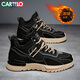 卡帝樂(lè )鱷魚(yú)（CARTELO）男鞋冬季加絨休閑鞋子男保暖棉鞋男雪地靴高幫運動(dòng)鞋 黑色加絨 41